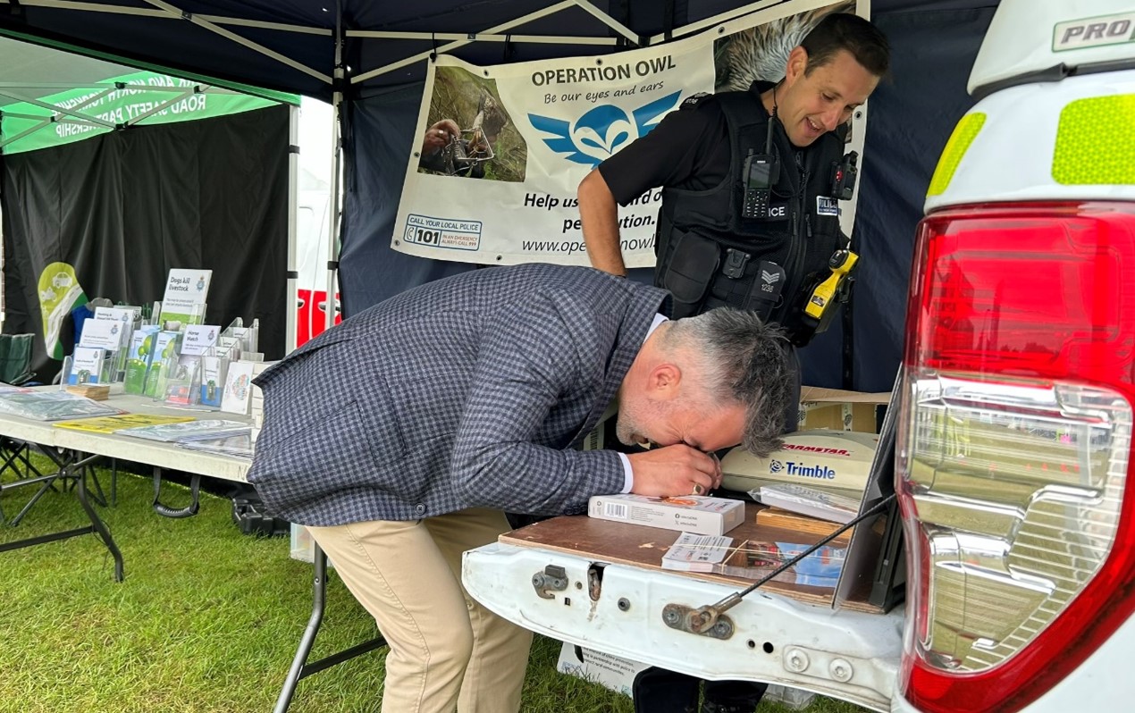 Mayor and RTF at GYS look at Property Marking Kits