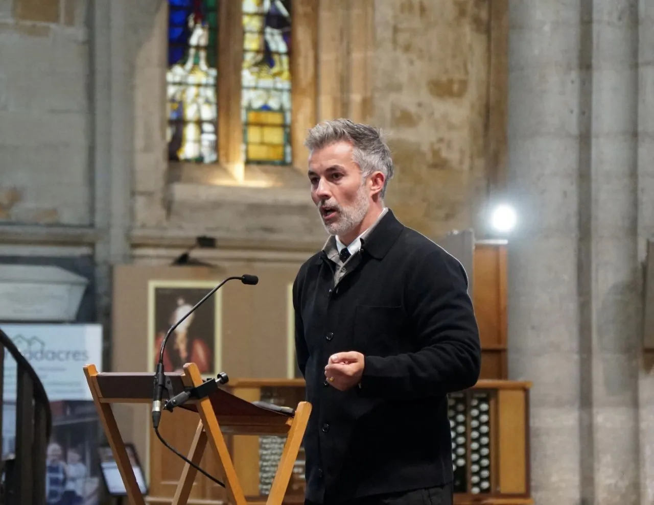 Photo: Mayor David Skaith at Ripon Cathedral speaking at the latest North Yorkshire Rural Commission meeting