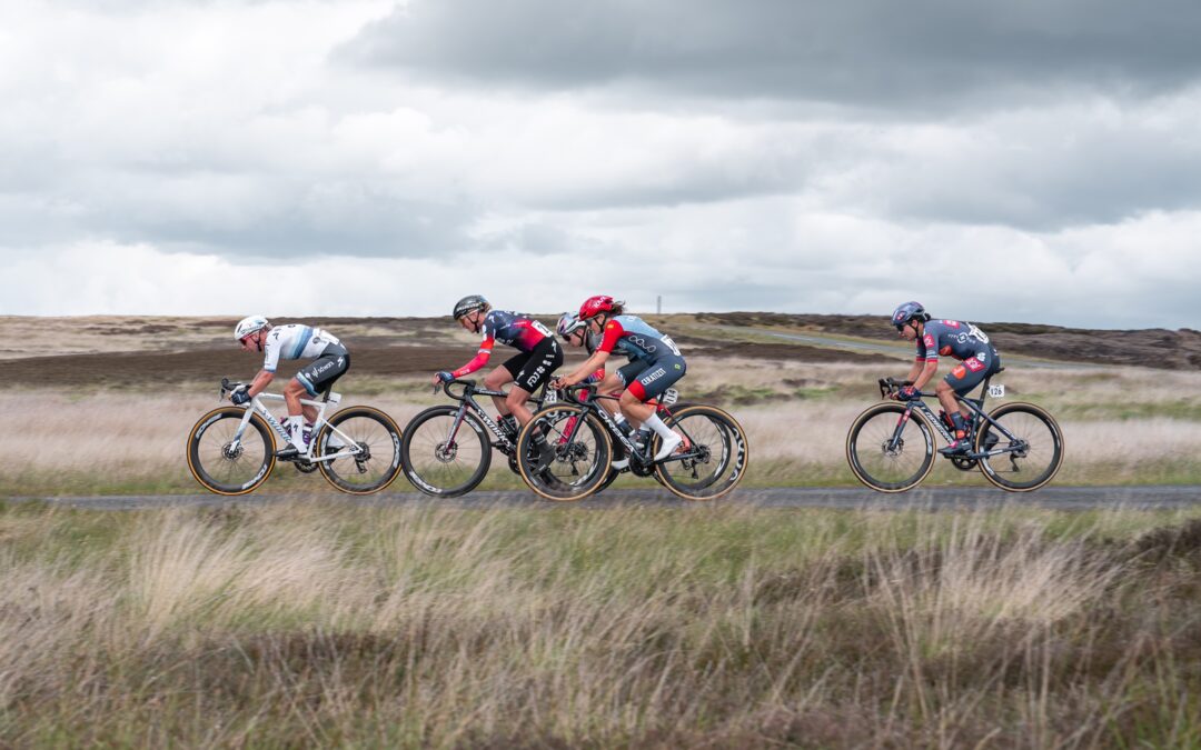 Group of cyclists on North York moors
