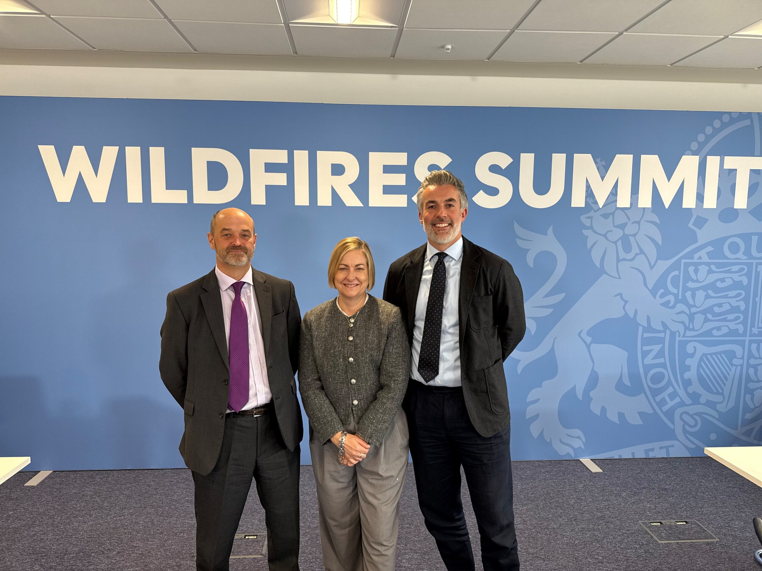 David Skaith with Tom Hind Chief Executive Officer at North York Moors and Alison Hume MP at wildfire summit